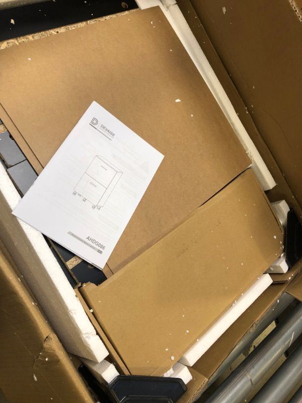 Photo 1 of DEVAISE 2 Drawer File Cabinet, Mobile Printer Stand, Wood Filing Cabinet fits A4 or Letter Size for Home Office, Rustic Brown 15.6"D x 16.2"W x 26.4"H Rustic Brown