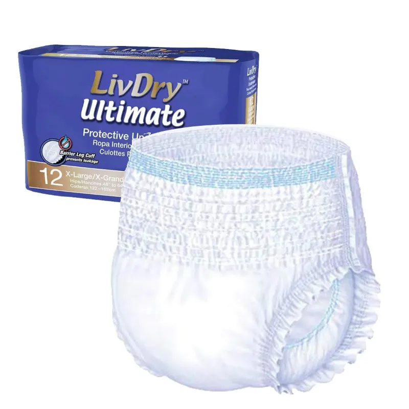 Photo 1 of 12pcs XL--LivDry Adult XL Incontinence Underwear, Ultimate Comfort Absorbency, Leak Protection 