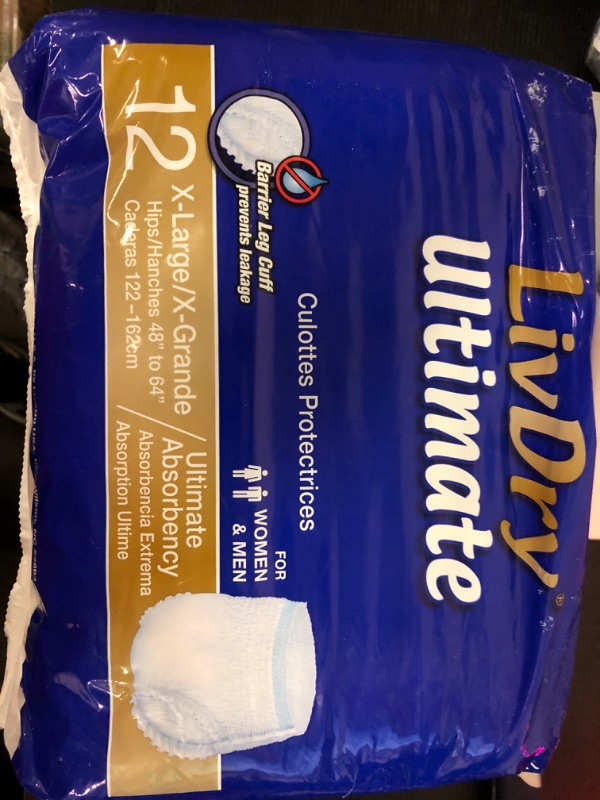 Photo 2 of 12pcs XL--LivDry Adult XL Incontinence Underwear, Ultimate Comfort Absorbency, Leak Protection 