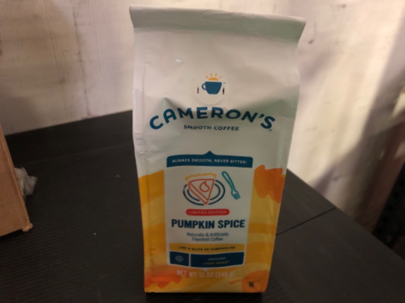 Photo 2 of Cameron's Coffee Holiday Pumpkin Spice Light Roasted Ground Coffee Bag  exp date 07/2024