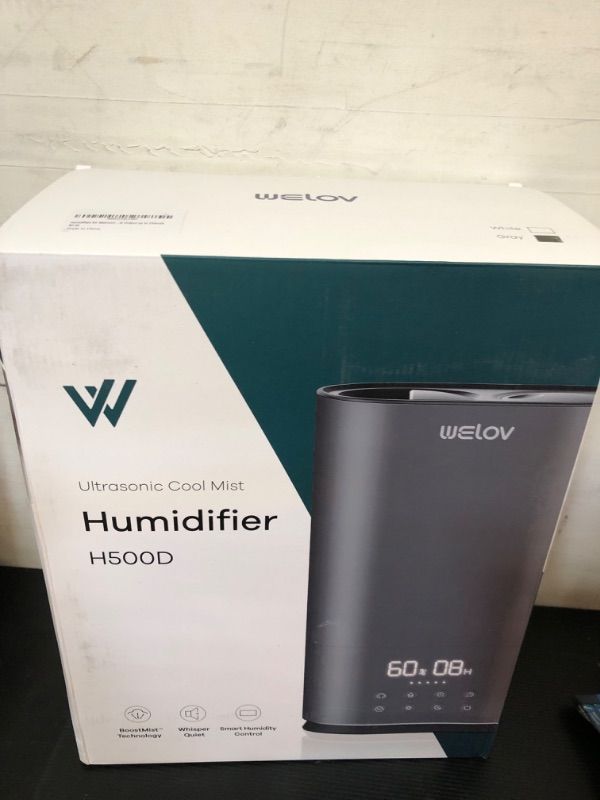 Photo 3 of WELOV Cool Mist Humidifiers for Bedroom, 6L BoostMist Room Humidifier for Large Areas, Air Humidifiers for Home, 90hrs Bedroom Humidifier for Adults, Ultrasonic Humidifier for Plants, Auto Humidity 6L-H500D Gray