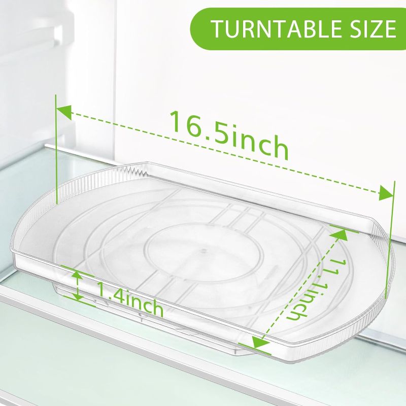 Photo 1 of 16.5'' Rectangular Lazy Susan for Refrigerator, Slide and 360° Rotate Turntable Organizer for Fridge, Cabinet, Dining Table, Countertop & Kitchen, 1 Pack
