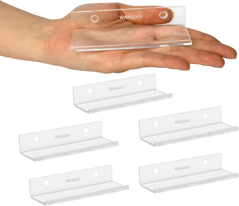 Photo 1 of WANLIAN Clear Vinyl Record Shelf Wall Mount 6 Pack,vinyl holder wall,Acrylic Album Record Holder Display Your Daily LP Listening in Office Home (Clear)
