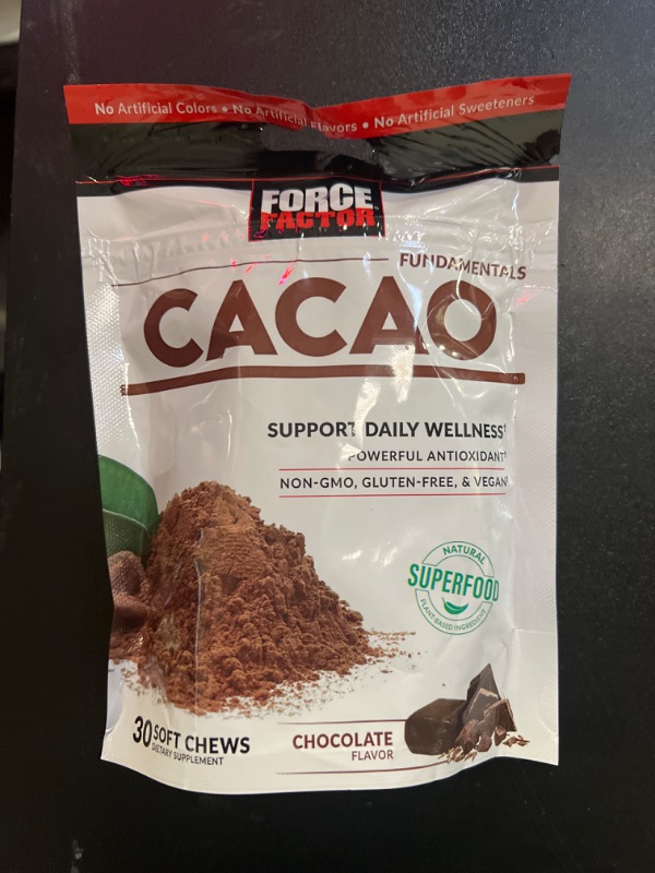 Photo 2 of Cacao Chews – Daily Wellness & Antioxidant Support – Chocolate (30 Soft Chews)  BB 06-16-2024