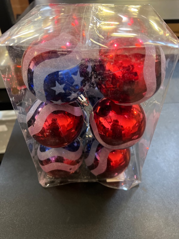 Photo 2 of ***STOCK PHOTO REFERENCE ONLY***
Independence Day Hanging Ball,4th of July Ornament Red White Blue Patriotic Hanging Ball for Memorial Day USA Themed Party Supplies