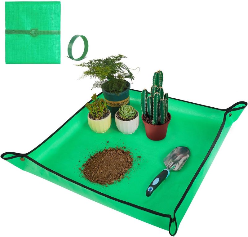 Photo 1 of 
HNXTYAOB Repotting Mat for Indoor Plant Transplanting and Mess Control 27"x 27" Thickened Waterproof Potting Tray Foldable Succulent Potting Mat...