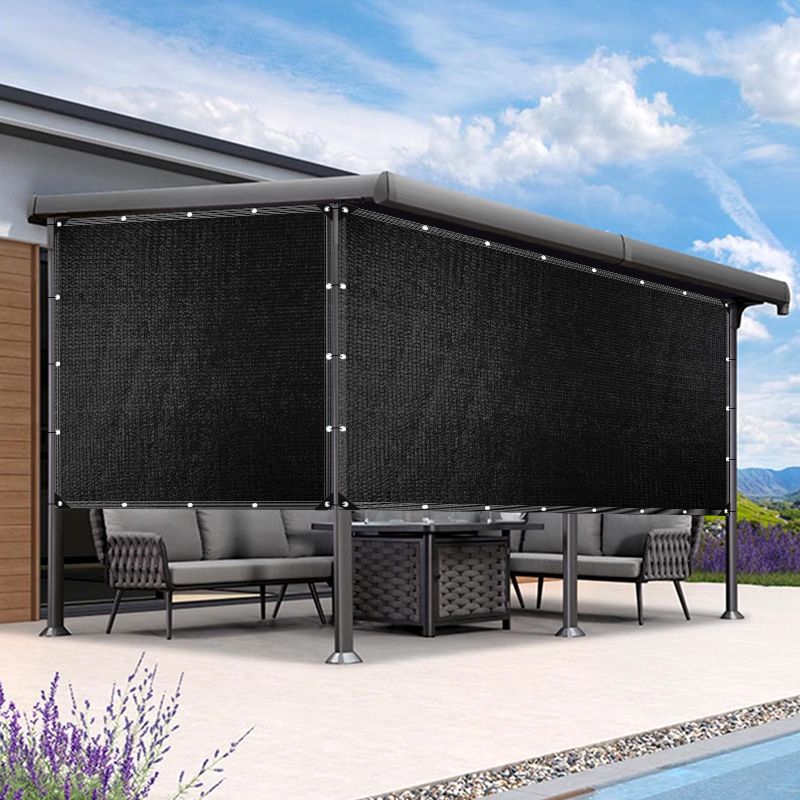 Photo 2 of Black Shade Cloth?90% UV Block Sun Shade Sail with HDPE Material and Reinforced Grommets,Rectangle Outdoor Sun Shade Canopy for Patio,Garden,Yard Deck,Pergola,Plants Cover, Greenhouse?118.11*118.11In? Black-(118.11*118.11In)