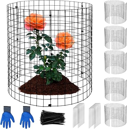 Photo 1 of 15Pcs Plant Protectors from Animals, Plant Cages for Outdoor Plants 13''Dia x 14''H Plant Cage & Supports Metal Mesh to Keep Animal Out Garden Wire Protection from Rabbit Chicken Squirrel Tree Flower