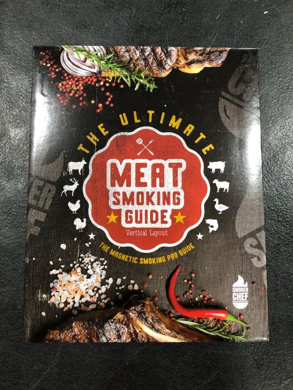 Photo 2 of Meat Smoking Guide - Must Have Smoker Accessories for Pellet & Electric Grill - Grilling Gifts for Men - Outdoor Grilling Accessories - BBQ Meat Temperature Magnet - Wood, Time & Temp Meat Smoking Guide - Vertical