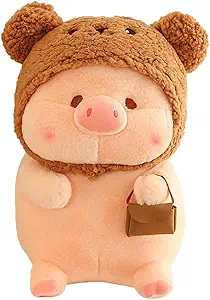 Photo 1 of 15.7 Inch Pig Plush Pillow Delicate and Lovely Pig Stuffed Animal Simulation Pig Plush Doll Toy for Family,Friends,Girlfriends and Kids