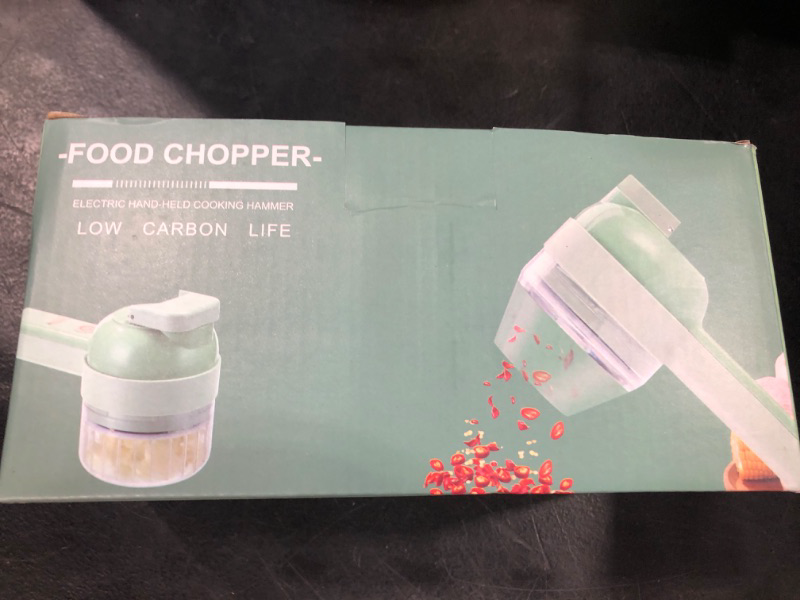 Photo 2 of 4in1 Vegetable Chopper Electric - Handheld Mini Food Processor Electric Vegetable Chopper Manual Garlic Chopper Onion Chopper Vegetable Cutter - Mini Food Chopper Electric Mini Chopper Food Processor