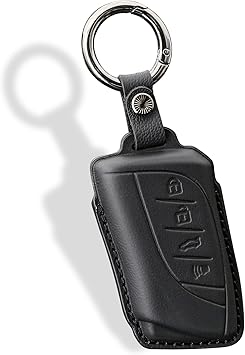 Photo 1 of BTYHAOS Leather Key Case Key fob Holder, Key Cover Replacement for Lexus 2018-2023 ES300h ES350 ES250 ES260 NX200t NX300h NX200 RX450h LS460 LS600h LX570 Protective Remote Key(Style B), Large, Black