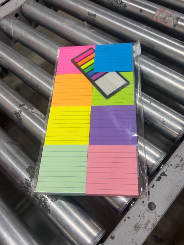 Photo 2 of 8 Pads Lined Sticky Notes 3x3 in Post, 8 Colors Self Sticky Notes Pad Its, Bright Colorful Square Sticky Notes for Office, Home, School, Meeting, 82 Sheets/pad Bright Colors 3x3 in