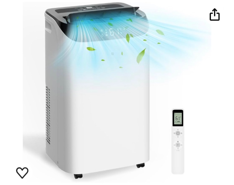 Photo 1 of 12,000 BTU Portable Air Conditioner Cools Up to 500 Sq.Ft, 3-IN-1 Energy Efficient Portable AC Unit with Remote Control & Installation Kits for Large Room, Campervan, Office, Temporary Space