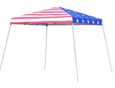 Photo 1 of 10 ft. x 10 ft. American Flag Outdoor Canopy Pop Up Event Tent with Slanted Legs for Events, Weddings and Parties
