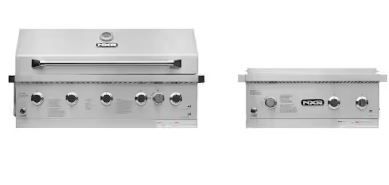 Photo 1 of 37 in. 5-Burner Built-In Propane Gas Grill in Stainless Steel with Infrared, Rotisserie Burner and Drop-In Side Burner
