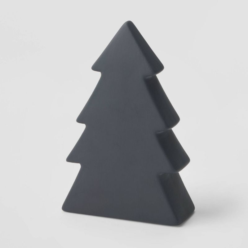 Photo 1 of 12 pack 7in Ceramic Christmas Tree Decorative Figurine Dark Gray - Wondershop™