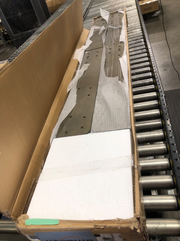 Photo 1 of [BOX 1 OF 2] Max & Lily Full Over Full Bunk Bed with Ladder, Solid Wood Platform Bed Frame for Kids, 14" Safety Guardrails, Easy Assembly, No Box Spring Needed, Grey
