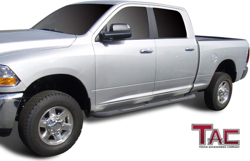 Photo 2 of  TAC Side Steps Running Boards Fit 2009-2018 RAM 1500 Crew Cab|2019-2023 RAM 1500 Classic Crew Cab|2010-2024 RAM 2500/3500/4500/5500 Crew Cab Truck Pickup 3” Texture Black Nerf Bars 2Pcs 