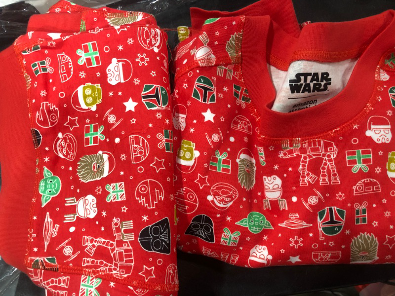 Photo 2 of Amazon Essentials Star Wars Boys/Girls Snug-Fit Cotton Pajamas, Size Large