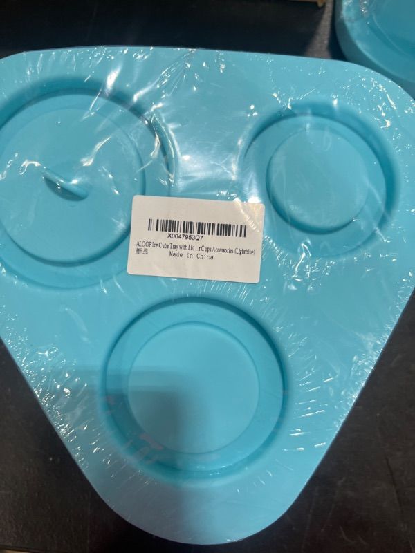 Photo 2 of ALOOF Ice Cube Tray with Lid Compatible with Tumbler Cup, 3 Pcs Silicone Ice Cube Hollow Cylinder Tray for Coffee, Juice, Whiskey, Cocktail, 40 Oz Tumbler Cups Accessories ?Lightblue?