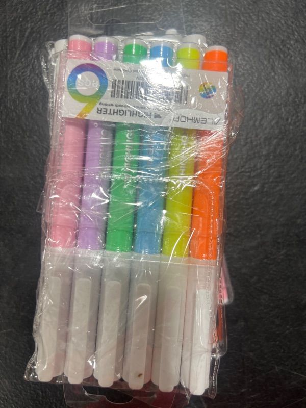 Photo 2 of 3 pack Highlighters - Chisel Tip, Assorted Colors, Fluorescent Highlighter Pen for School Office Supplies, 6 Pack - Vibrant