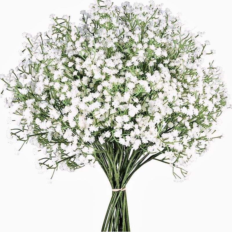 Photo 1 of Babys Breath Artificial Flowers,12 Pcs Gypsophila Real Touch Flowers for Wedding Party Home Garden Decoration
