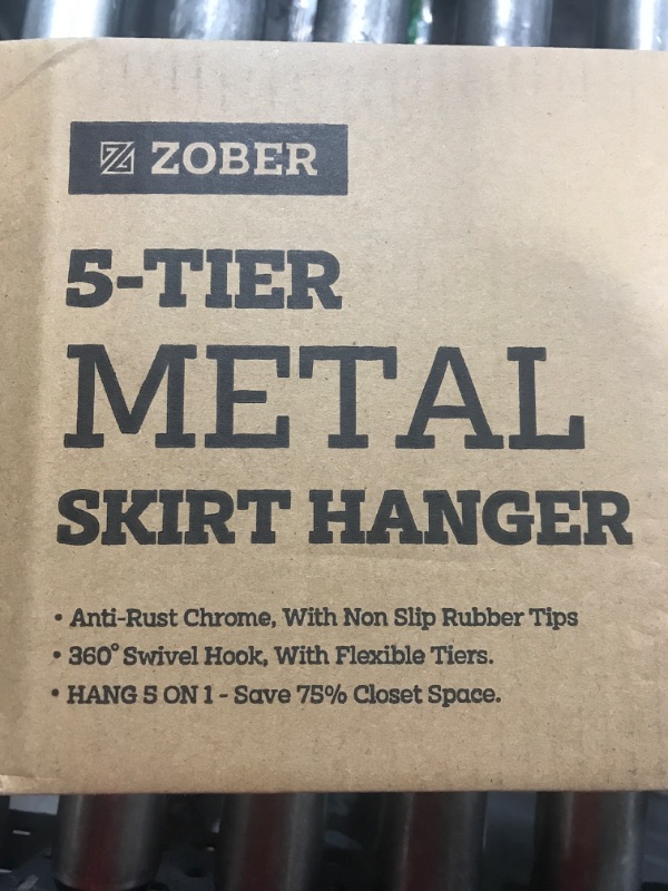 Photo 1 of Zober 5-Tier Skirt Hangers with Clips - Metal, Non-Slip Space Saving Pants Hangers W/Adjustable Clips & Swivel Hooks - Skirt Hangers for Women 
