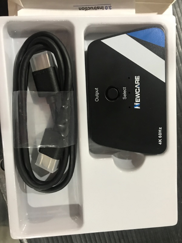 Photo 2 of [Upgrade]NEWCARE HDMI Switch 3 in 1 Out, 4K@60Hz HDMI 2.0 Switch Splitter with 2.6FT HDMI Cable, 3-Port HDMI Switcher Selector, Supports 4K 30Hz 3D 1080P HDCP2.2 for PS5 Xbox DVD Player Fire Stick PC 4K@60Hz HDMI Switch Black