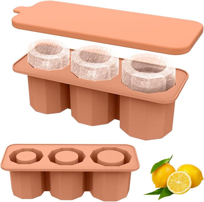 Photo 1 of 
Usoway Ice Cube Tray for Tumbler, Tumbler Ice Mold Compatible with 40Oz Tumbler, New Silicone Ice Cube Tray for Making 3 Hollow Cylinder Ice Molds, Ice...