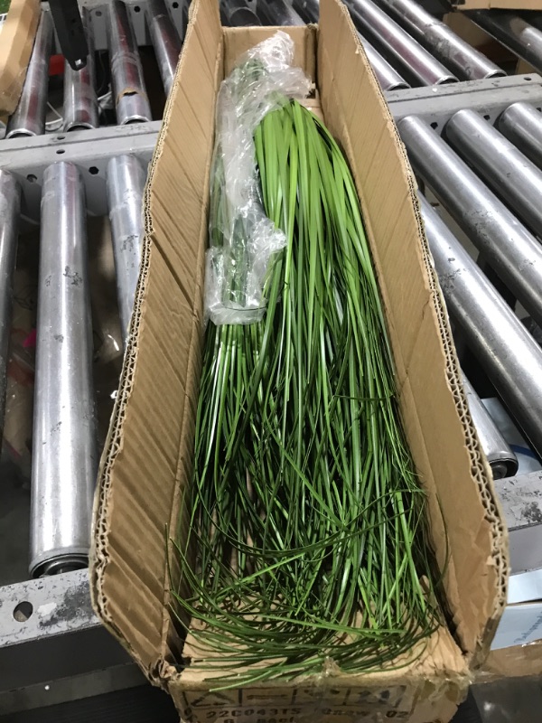 Photo 2 of 33" Artificial Plants 6 Pack Onion Tall Grass Greenery, Faux Fake Grass Shrubs Plant Flowers Wheat Grass for House Home Indoor Outdoor Office Room Gardening Indoor Décor-Green 6pcs Green