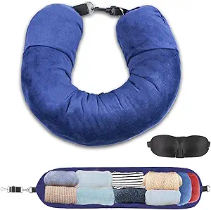 Photo 1 of 
Travel Pillow You Stuff with Clothes, Stuffable Travel Pillow Transforms Into Extra Luggage Without Excess Fees, Stuffable Neck Pillow Fits 3+ Days of Travel Essentials Blue