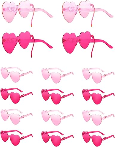 Photo 1 of 16PCS Heart Glasses Heart Shaped Sunglasses with Heart Leg Heart Sunglasses Bulk for Bachelorette Birthday Party
