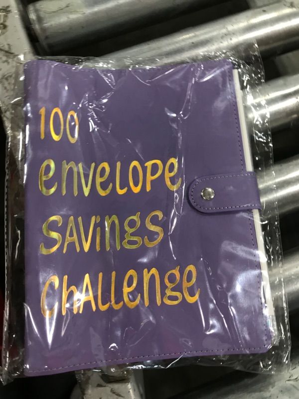 Photo 2 of 100 Envelope Savings Challenge Binder, Money Envelope Savings Challenge Book, Money Saving Binder Easy and Fun Way to Save $5,050, Money Challenge Book Budget Binder with Cash Envelopes Purple