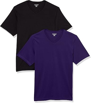 Photo 1 of Amazon Essentials Men's T-Shirt Regular-Fit Short-Sleeve V-Neck Pack of 2 SIZE 6XL