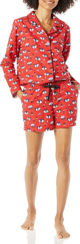 Photo 1 of Amazon Essentials Women's Lightweight Woven Flannel Pajama Set with Shorts - Pandas SIZE XS