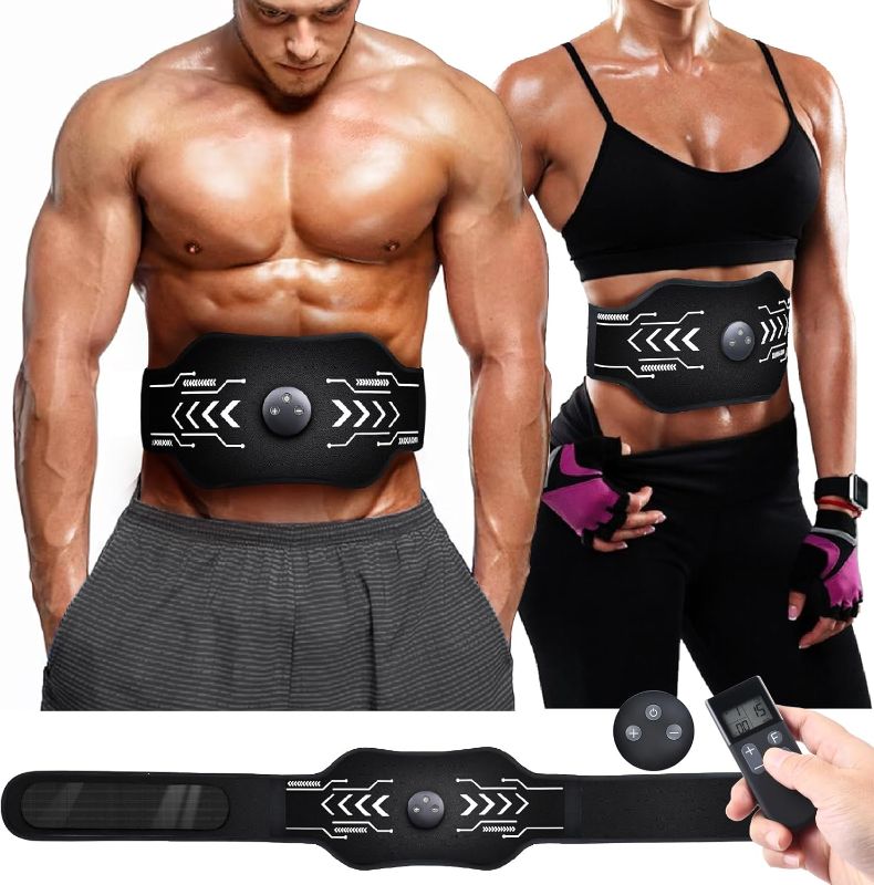 Photo 1 of Abs Stimulator Transcutaneous Electrical Nerve Stimulator with Remote Control, Ab Machine, Abdominal Toning Belt Workout Portable Ab Stimulator Home Office Fitness Workout Equipment for Abdomen
