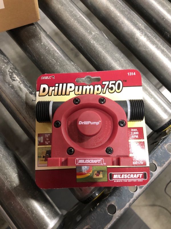 Photo 2 of  Milescraft 1314 DrillPump750 - Self Priming Water Pump Attachment for Drills - Water Transfer Pump - Uses Common Garden Hose - 750 Gallons per Hour 