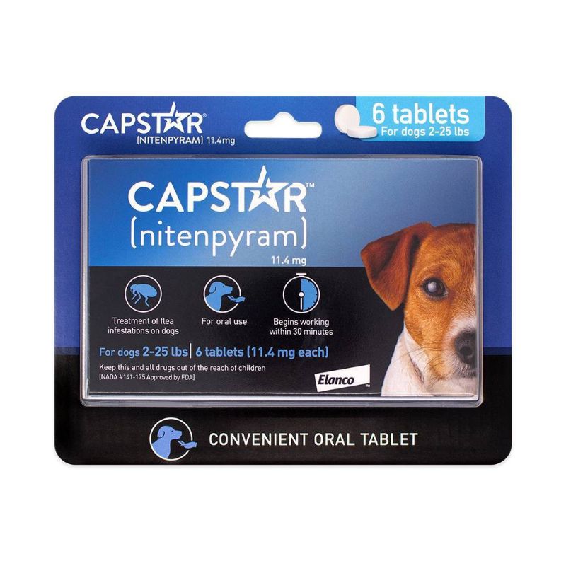 Photo 1 of  CAPSTAR (Nitenpyram) Fast-Acting Oral Flea Treatment for Small Dogs (2-25 Lbs) 6 Tablets 11.4 Mg 