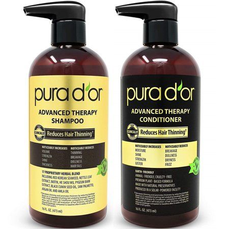 Photo 1 of  PURA D or Advanced Therapy Anti-Thinning Biotin Shampoo & Conditioner Set (16 Fl Oz X 2) 