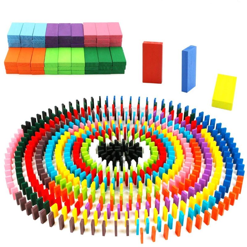 Photo 1 of  Colorful Wooden Domino Blocks,Domino Blocks Racing Toy Game Racing for Birthday Party