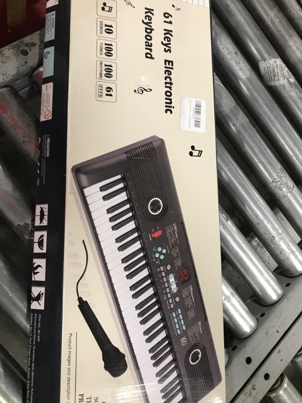 Photo 2 of 61 Key Keyboard Piano, Electric Piano Music Keyboard with Teaching Mode, Microphone, Sheet Music Stand and Power Supply, portable keyboard piano for Beginners