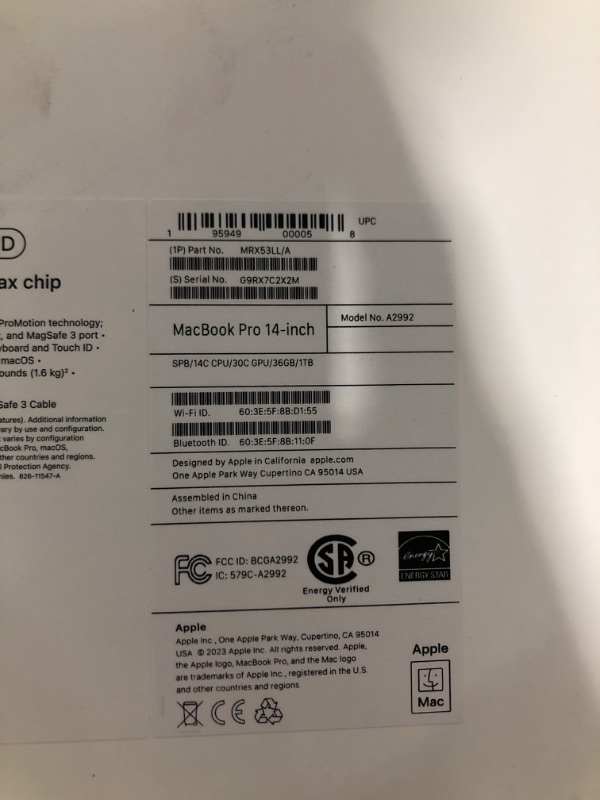 Photo 3 of Apple 2023 MacBook Pro Laptop M3 Max chip with 14?core CPU, 30?core GPU: Built for Apple Intelligence, 14.2-inch Liquid Retina XDR Display, 36GB Unified Memory, 1TB SSD Storage; Space Black Apple M3 Max Chip 1TB Space Black Without AppleCare+