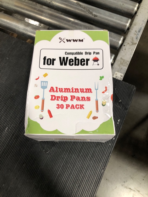 Photo 2 of 30 Pack 6415 Drip Pan Liners Compatible for Weber Q Series,Genesis Series, Pulse,Spirit Series & Traveler Grills, Disposable Aluminum Drip Pans, Grill Accessories for Weber Grills