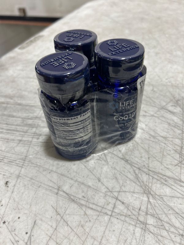 Photo 1 of 3 PACK - Life Extension Super Ubiquinol CoQ10 with PQQ, CoQ10, PQQ, shilajit, heart health, cellular energy support, 8x better absorption, gluten-free, 100 mg, 30 softgels