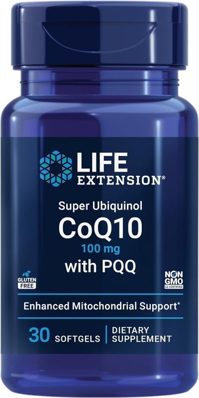 Photo 1 of 2 PACK - Life Extension Super Ubiquinol CoQ10 with PQQ, CoQ10, PQQ, shilajit, heart health, cellular energy support, 8x better absorption, gluten-free, 100 mg, 30 softgels
