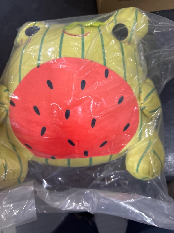 Photo 2 of 10-inch Super Soft Cute Watermelon Frog Kawaii Collectible Stuffed Animal Plush Toy (Watermelon)