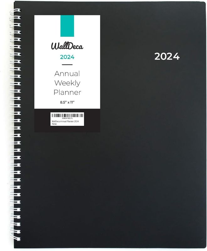 Photo 1 of 
WallDeca 2024 Planner 8.5 x 11, Annual Weekly & Monthly Planner, Jan 2024 - Dec 2024 | Flexible Cover, Notes Pages, Twin-Wire Binding