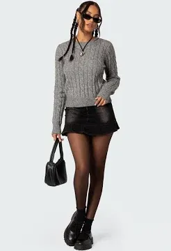 Photo 1 of [Size S] Women's Cable Knit Sweater- Grey