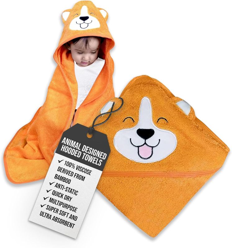 Photo 1 of 
Minmallife Baby Hooded Towels (Fox) Made from 100% Viscose derived from Bamboo | Muslin Towels for Toddlers, Infant Towels Hooded, Muslin Baby Newborn Towel